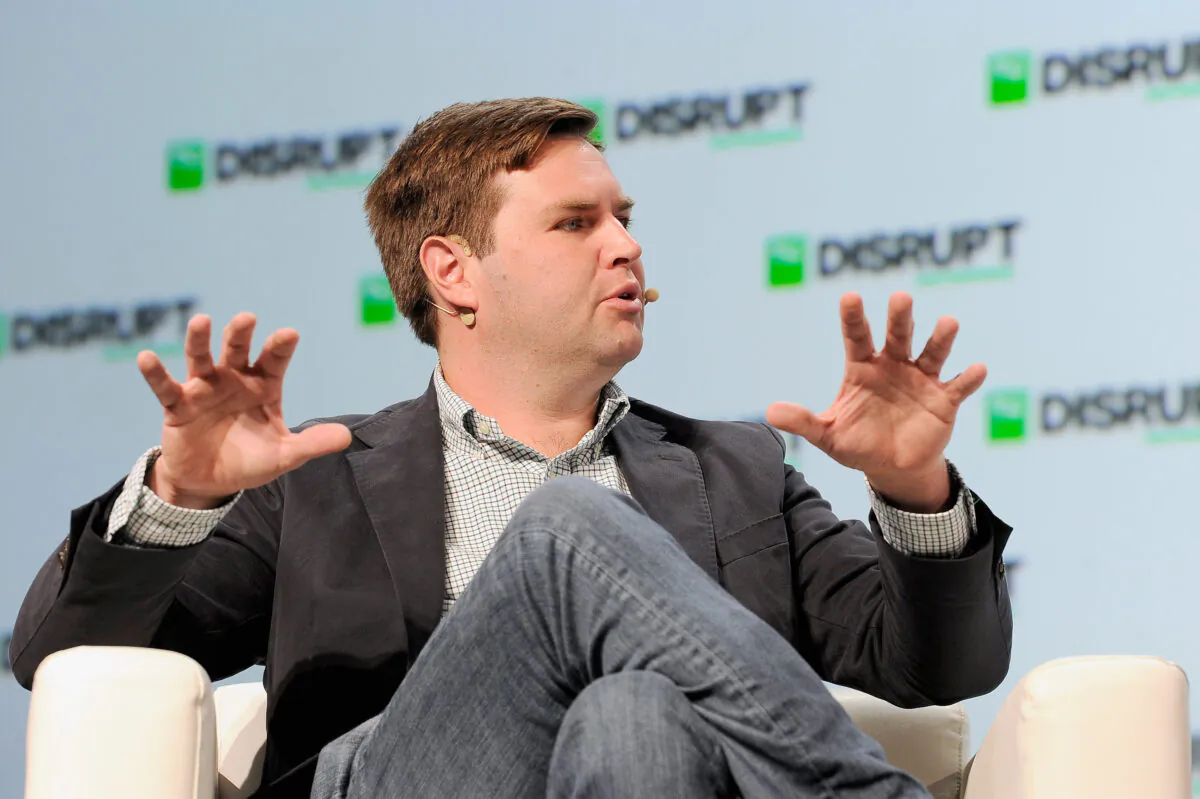 Rise of the Rest Seed Fund managing partner J.D. Vance speaks onstage during Day 2 of TechCrunch Disrupt SF 2018 at Moscone Center in San Francisco, Calif., on Sept. 6, 2018. (Steve Jennings/Getty Images for TechCrunch)