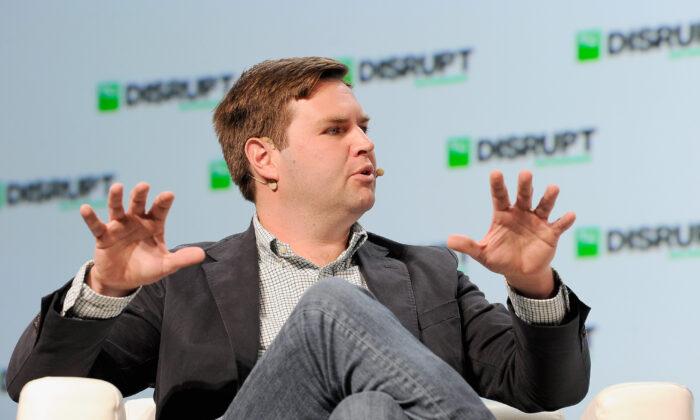 Rise of the Rest Seed Fund managing partner J.D. Vance speaks onstage during Day 2 of TechCrunch Disrupt SF 2018 at Moscone Center in San Francisco, Calif., on Sept. 6, 2018. (Steve Jennings/Getty Images for TechCrunch)