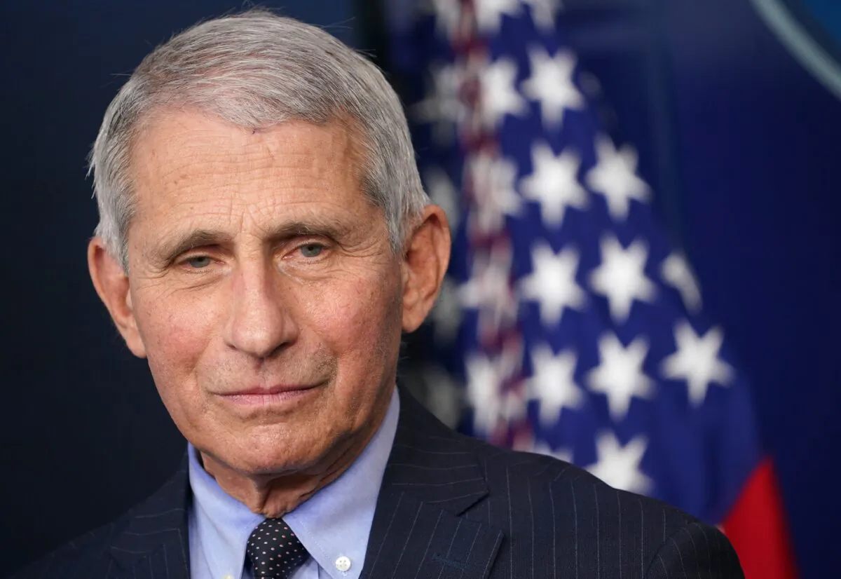 Dr. Anthony Fauci, director of the National Institute of Allergy and Infectious Diseases, is seen during a press conference at the White House in Washington on Jan. 21, 2021. (Mandel Ngan/AFP via Getty Images)