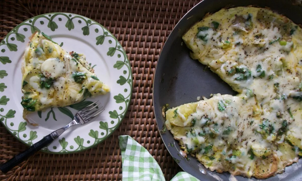 Serve the frittata in the pan at the table, in keeping with its rustic looks. (Victoria de la Maza)