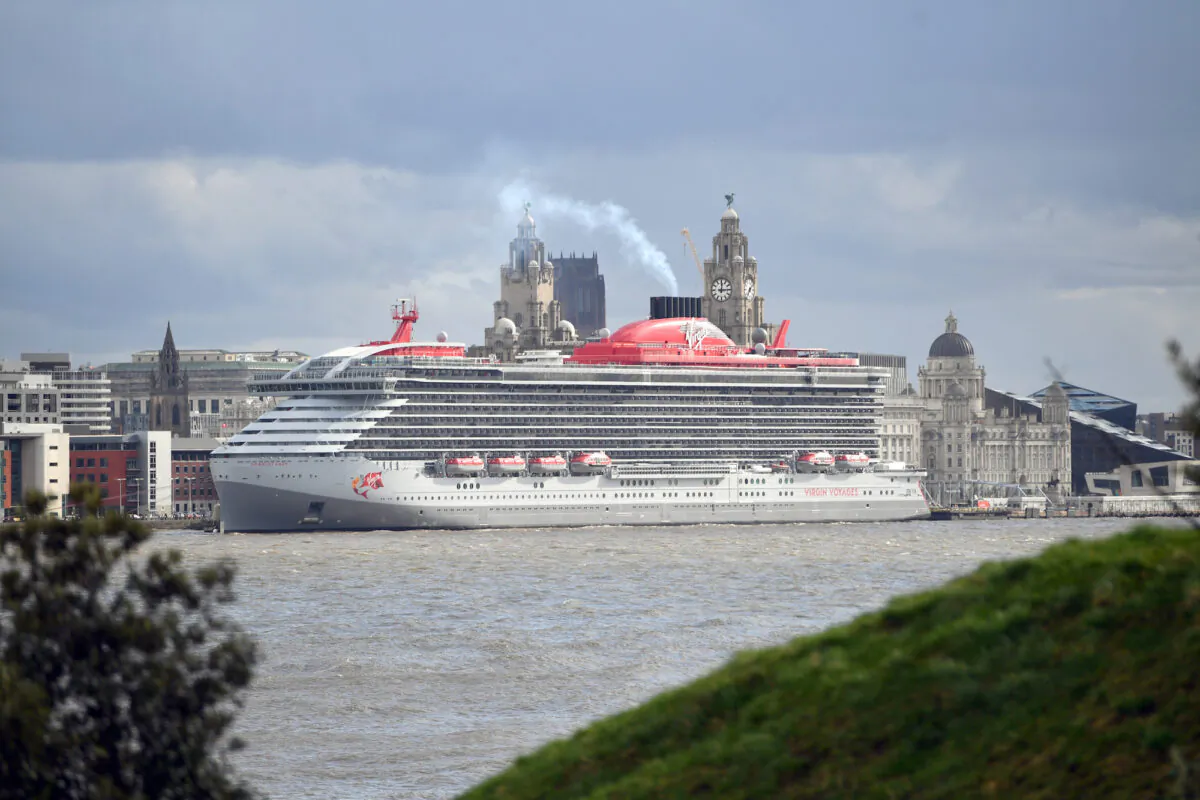 A general view at the launch event for Virgin Voyages' new cruise ship “Scarlet Lady” in Liverpool, England, on Feb. 25, 2020. (Anthony Devlin/Getty Images for Virgin Voyages)