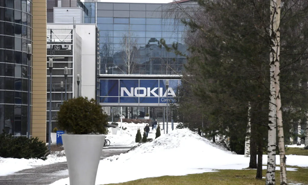 A view of the headquarters of the Finnish telecoms company Nokia in Espoo, Finland, on March 16, 2021. (Lehtikuva/Heikki Saukkomaa via Reuters)