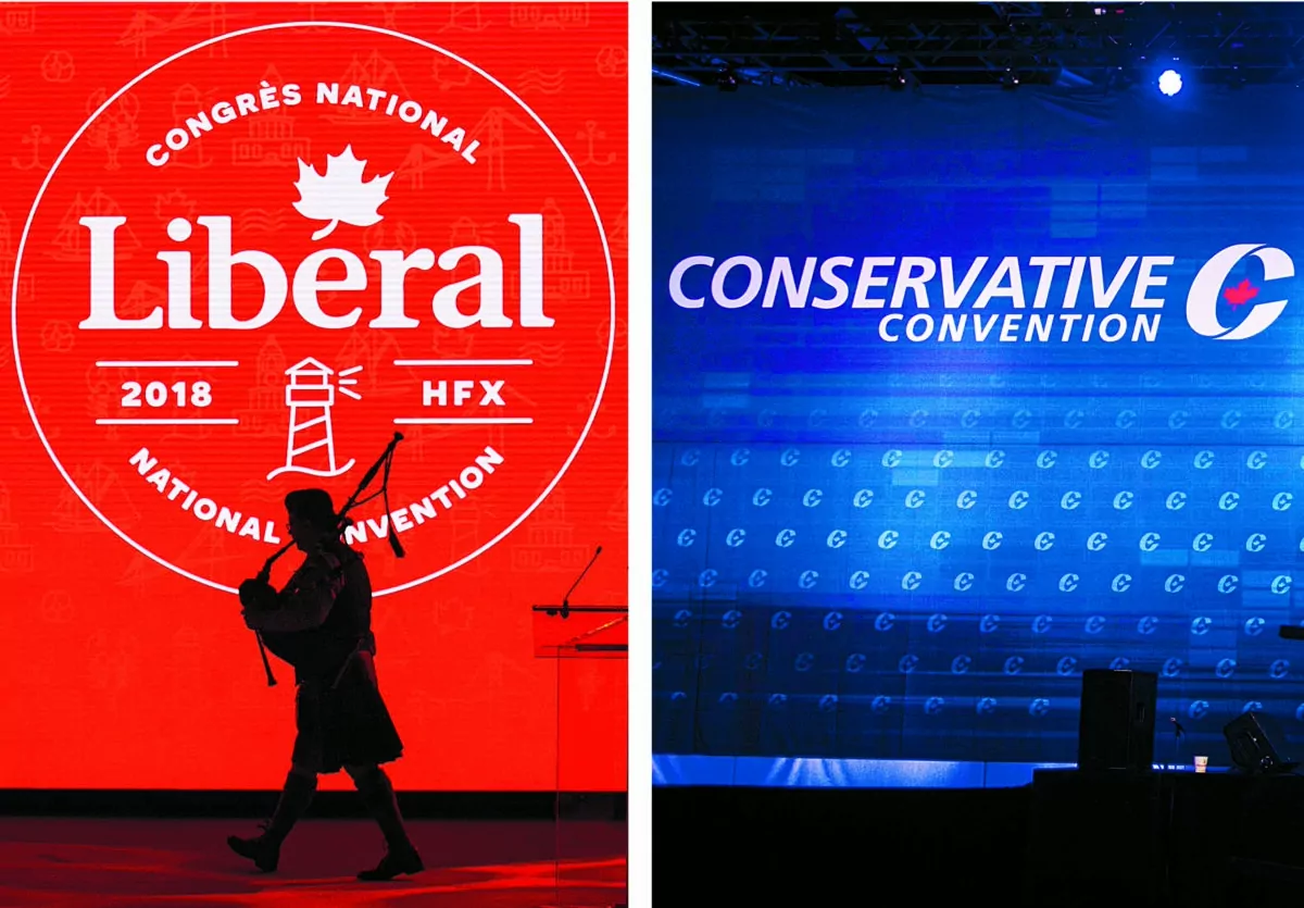 The Conservative Party will be holding this year’s national convention from March 18 to 20, while the Liberals will hold their convention on April 9 and 10. The events will be held online. (The Canadian Press)