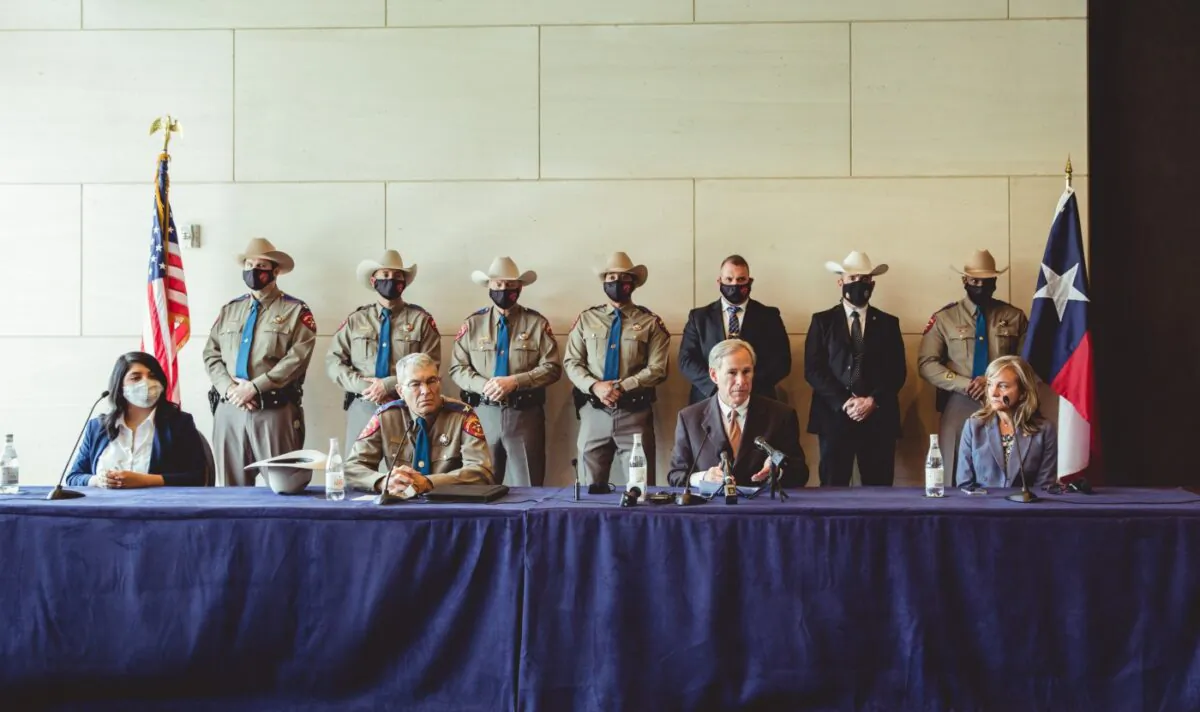 Texas Governor Greg Abbott holds a press conference in Dallas, Texas, on March 17, 2021. (Office Of The Governor)