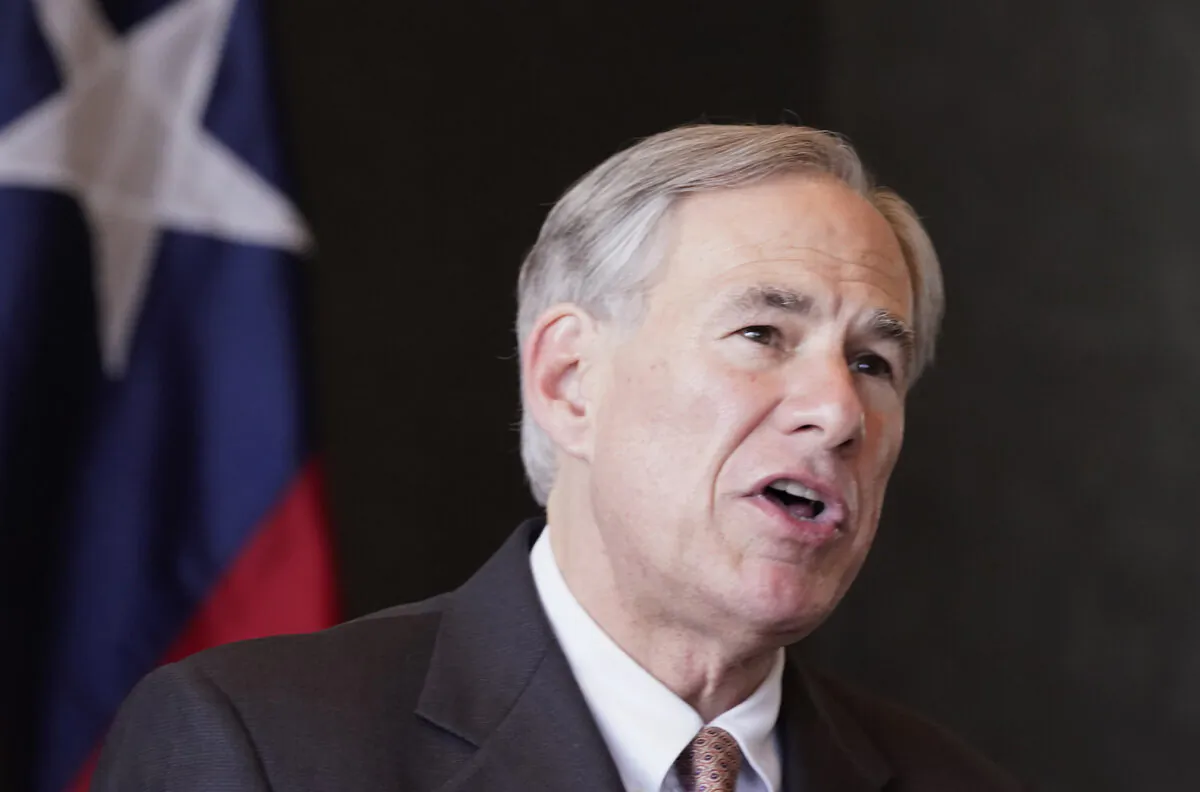 Texas Gov. Greg Abbott speaks during a news conferenced about migrant children detentions in Dallas, Texas, on March 17, 2021. (LM Otero/AP Photo)
