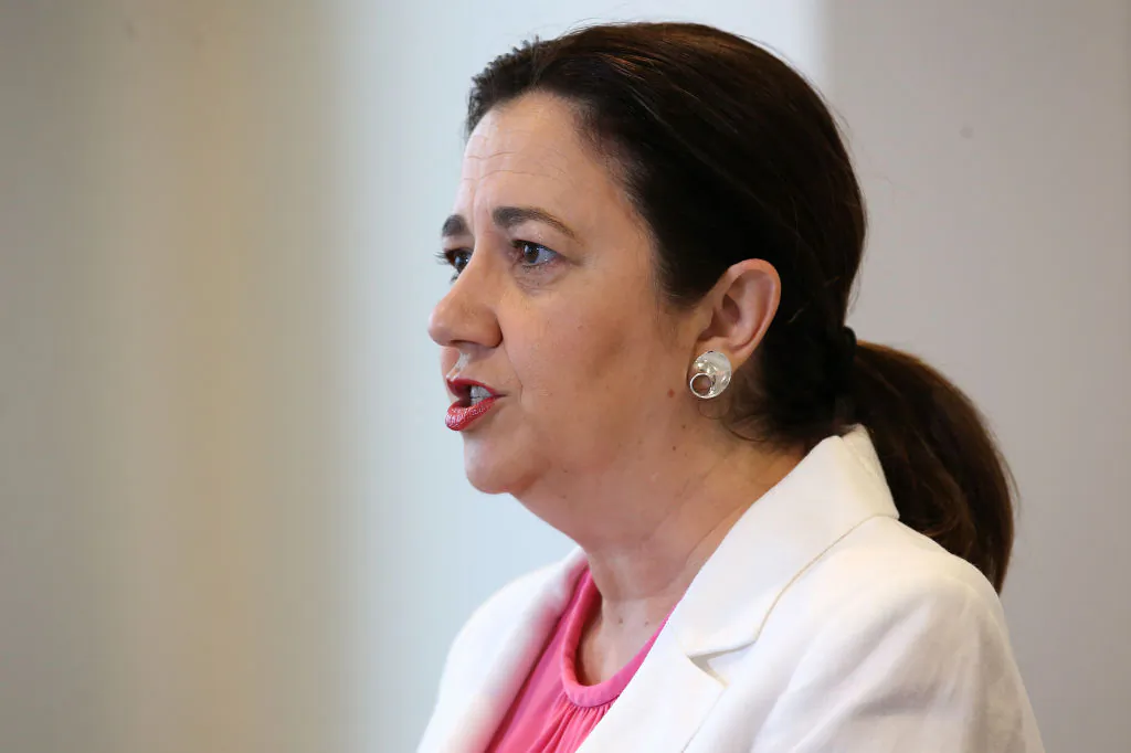 Queensland Premier Annastacia Palaszczuk speaks at a press conference in Brisbane, Australia on March 15, 2021. (Jono Searle/Getty Images)