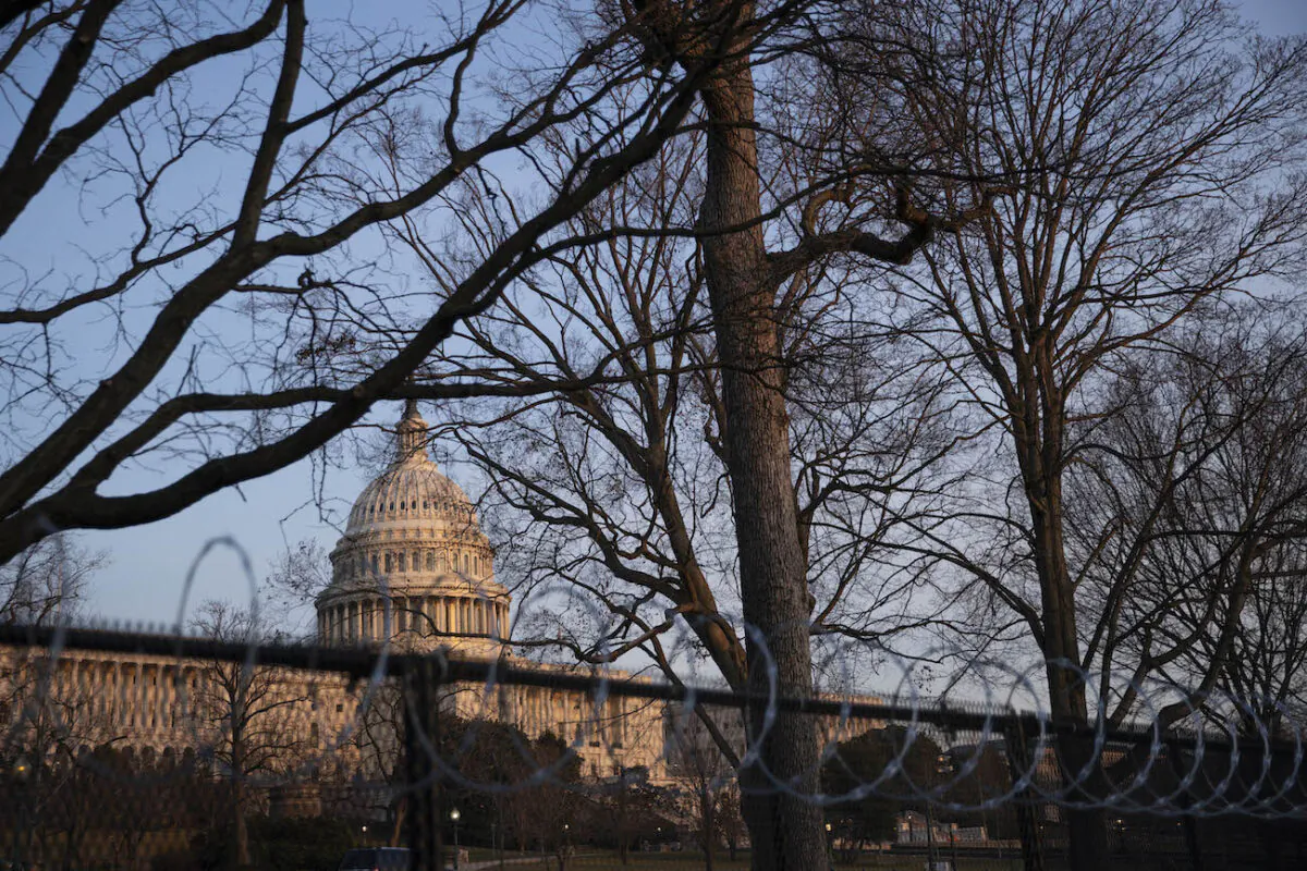 The U.S. Capitol building exterior is seen at sunset  in Washington, on March 8, 2021. (Sarah Silbiger/Getty Images)