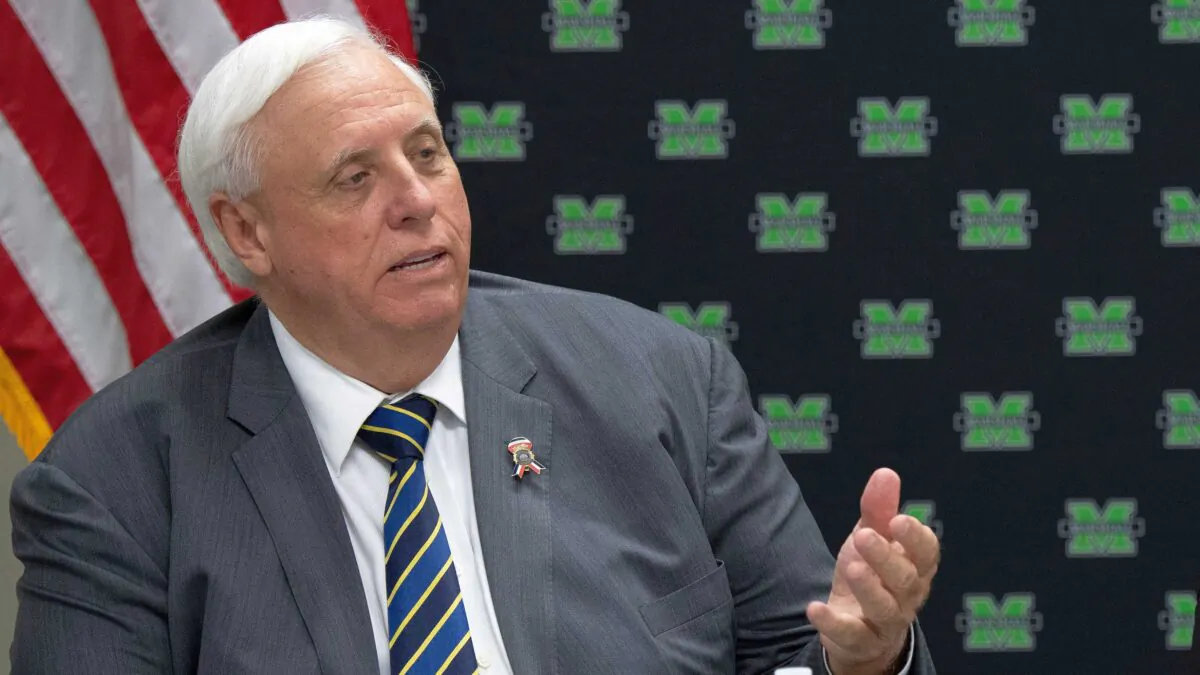 West Virginia Gov. Jim Justice attends a roundtable discussion on the opioid epidemic at the Cabell-Huntington Health Department in Huntington, W. Va., on July 8, 2019. (Saul Loe/AFP via Getty Images)