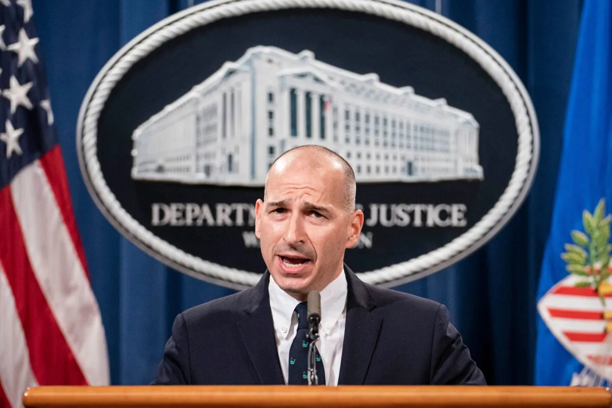 Michael Sherwin, acting U.S. Attorney for the District of Columbia, speaks at a press conference to give an update on the investigation into the Capitol Hill riots in Washington, on Jan. 12, 2021. (Sarah Silbiger/POOL/AFP via Getty Images)
