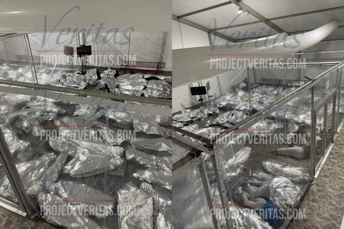 An illegal immigrant overflow facility is seen in an undated in Donna, Texas. (Project Veritas)
