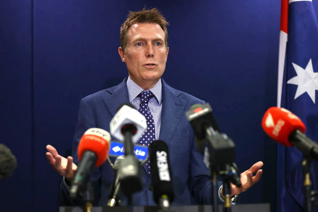 Former Australian Attorney-General Christian Porter speaks during a media conference in Perth, Australia, on March 3, 2021. (Paul Kane/Getty Images)