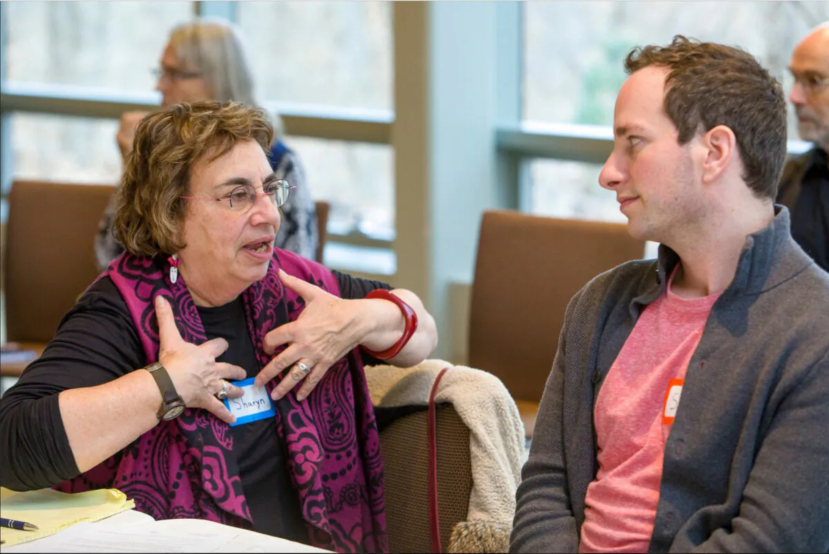 Participants have a discussion as part of a Braver Angels workshop in 2018. (Courtesy of Braver Angels)