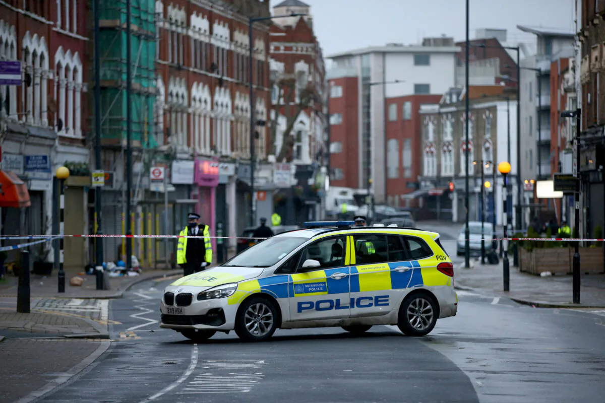 A Metropolitan Police car is seen in London, England, on Feb 7, 2021. (Hollie Adams/Getty Images)