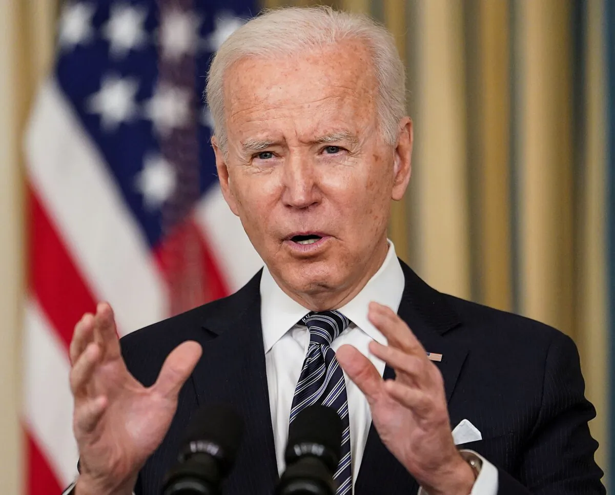 President Joe Biden delivers remarks in Washington, on March 15, 2021. (Kevin Lamarque/Reuters)