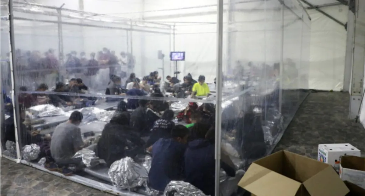 A temporary processing facility in Donna, Texas, as seen in a photo released by Customs and Border Protection on March 23, 2021. (CBP)