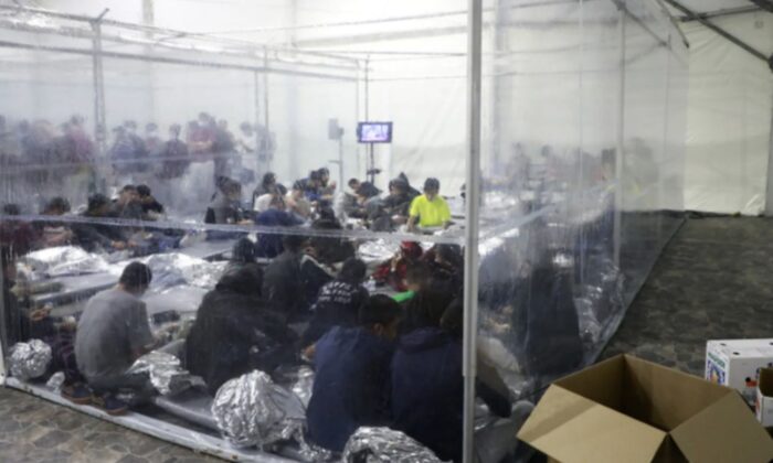 A temporary processing facility in Donna, Texas, as seen in a photo released by Customs and Border Protection on Tuesday, March 23, 2021. (CBP)