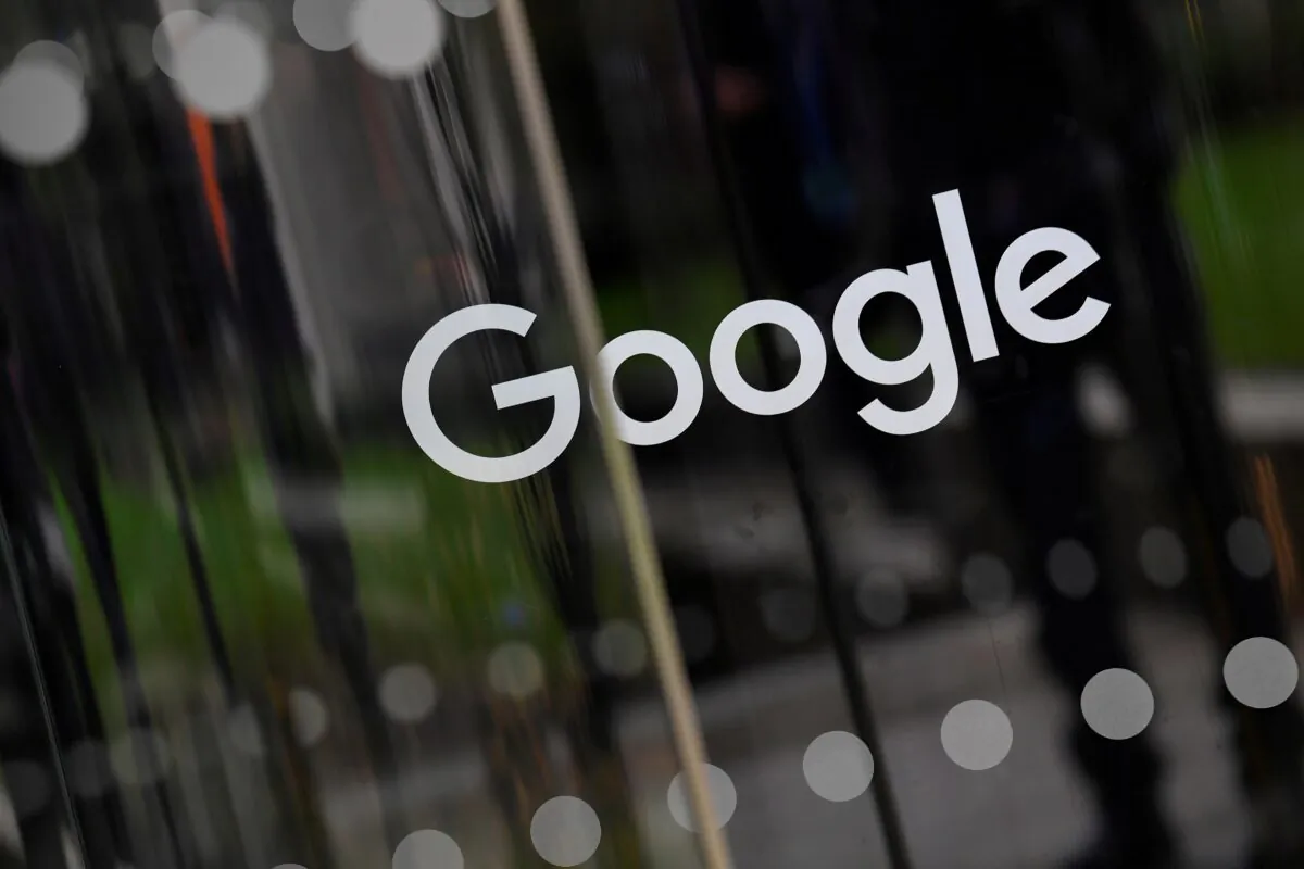 The Google name outside the company's office in London on Nov. 1, 2018. (Toby Melville/Reuters)