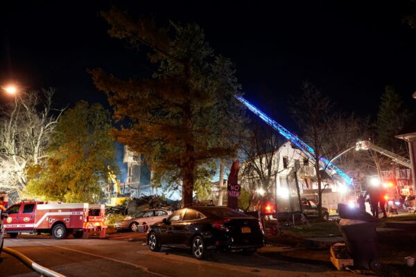 Firefighters continue working a fire