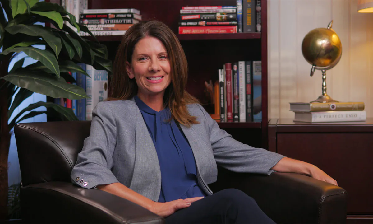 Sen. Melissa Melendez speaks in an episode of The Epoch Times' California Insider, in Irvine, Calif., on March, 19, 2021. (Hau Nguyen/The Epoch Times)