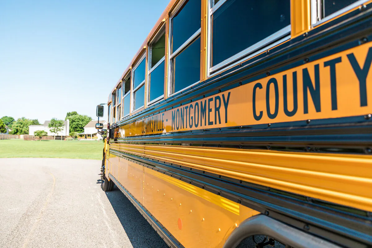 A school bus in Clarksville, Md., on March 21, 2021. (Courtesy Clarksville-Montgomery County School System)