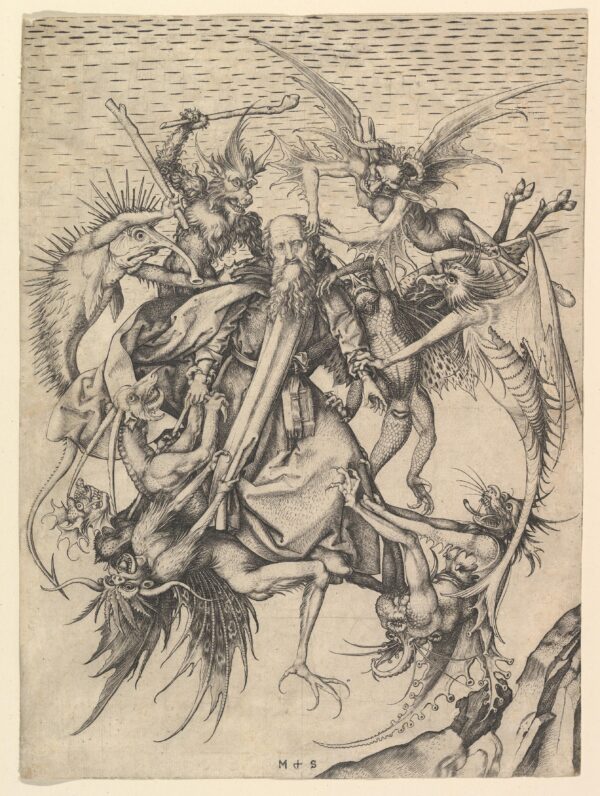 Schongauer_Anthony-demons attacking St. anthony