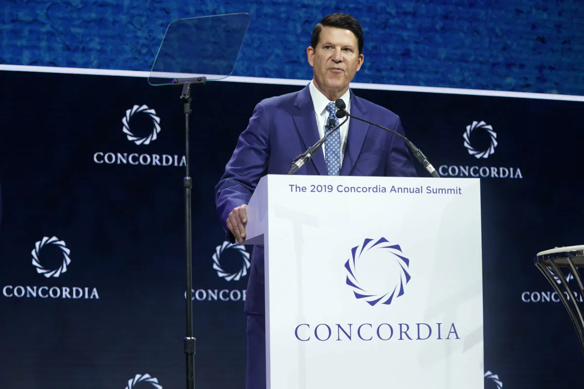 Keith Krach, former U.S. undersecretary for economic growth, energy, and the environment, speaks during the 2019 Concordia Annual Summit in New York City, on Sept. 24, 2019. (Riccardo Savi/Getty Images for Concordia Summit)