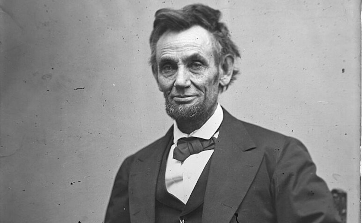 President Abraham Lincoln sits for a portrait on Feb. 5, 1865. (Alexander Gardner/Library of Congress via Getty Images)