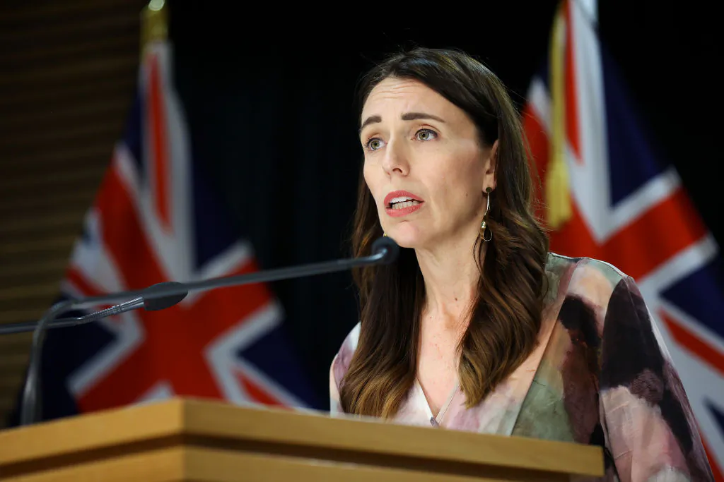 Prime Minister Jacinda Ardern speaks to media during a post cabinet press conference at Parliament on March 01, 2021 in Wellington, New Zealand. (Hagen Hopkins/Getty Images)