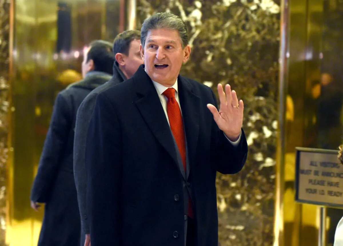 West Virginia Sen. Joseph "Joe" Manchin arrives for a meeting with President-elect Donald Trump at Trump Tower,  in New York, on Dec. 12, 2016. (Timothy A. Clary/AFP via Getty Images)