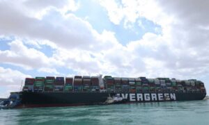 Maritime Traffic Jam Grows Outside Blocked Suez Canal