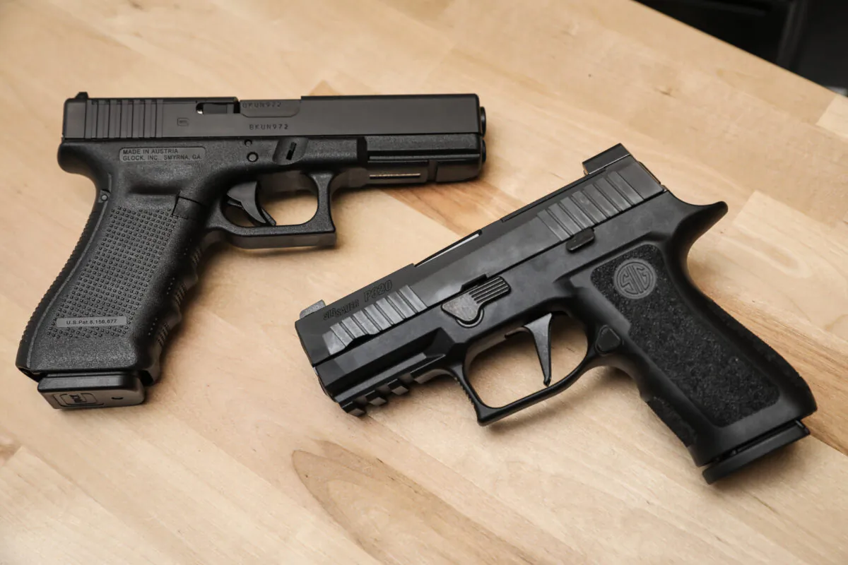 Firearms are seen at a gun shop in Richmond, Va., on Jan. 13, 2020. (Samira Bouaou/The Epoch Times)