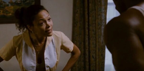 angry black women scolds husband