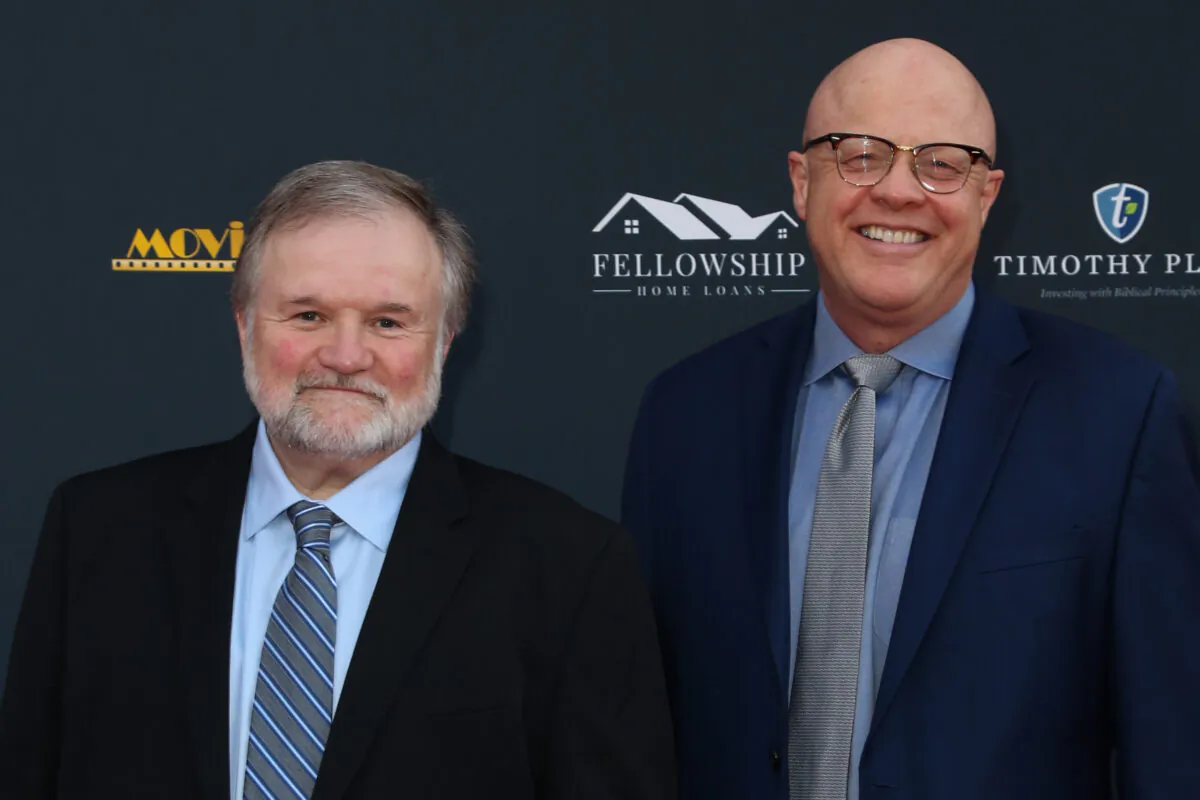 Cary Solomon (L) and Chuck Konzelman (R) attend the 28th Annual Movieguide Awards Gala at Avalon Theater in Los Angeles on Jan. 24, 2020. (Paul Archuleta/Getty Images)
