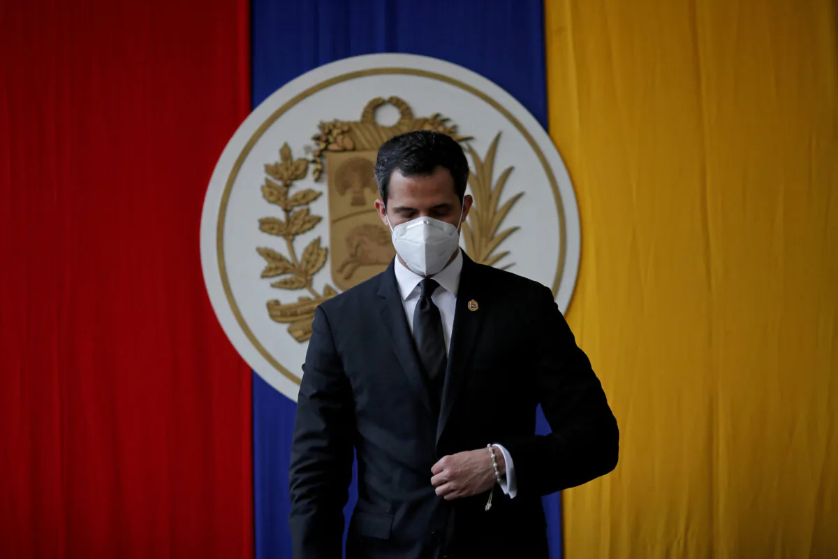 Venezuela's opposition leader Juan Guaido attends a session of Venezuela's National Assembly in Caracas, Venezuela, on Dec. 15, 2020. (Manaure Quintero/Reuters)