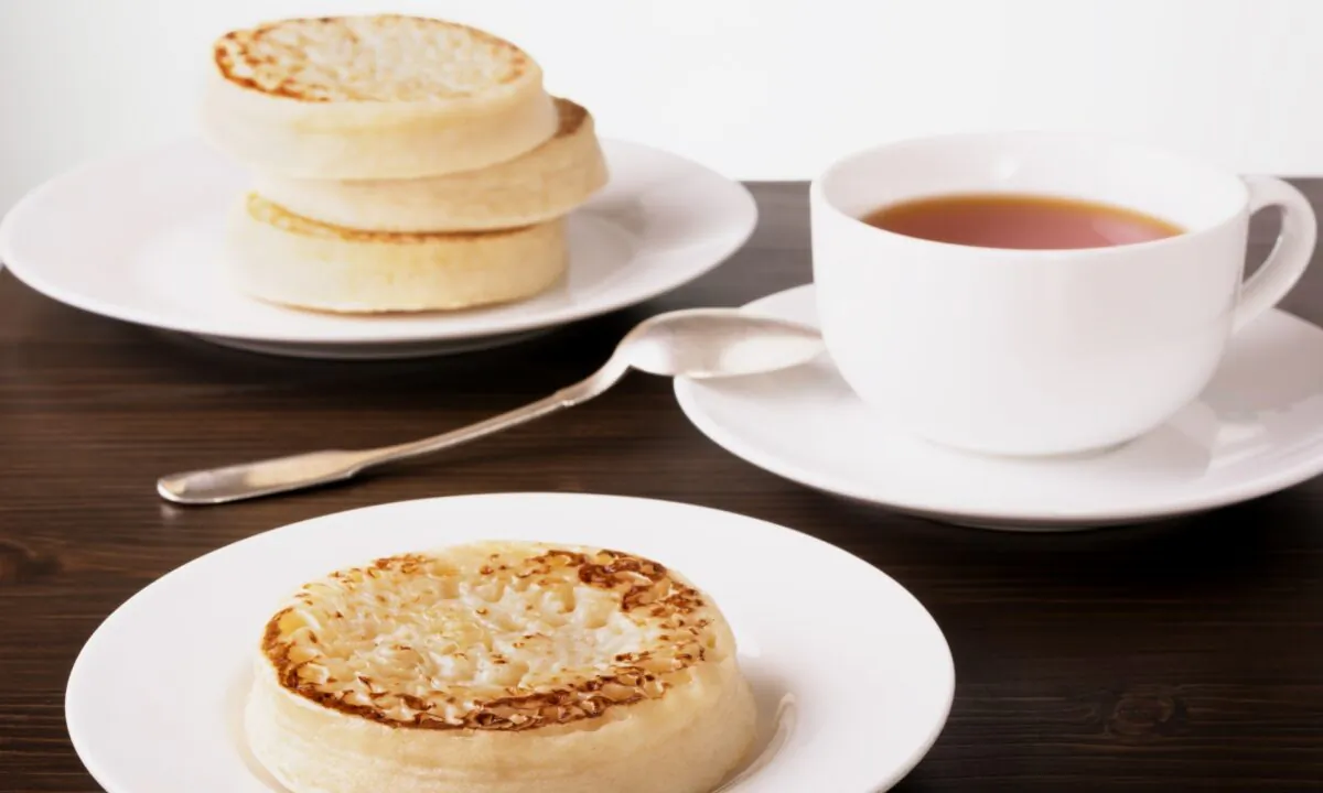 Crumpets, a staple in English kitchens, are riddled with little holes ideal for soaking up butter or marmalade. (Vetasster/Shutterstock)