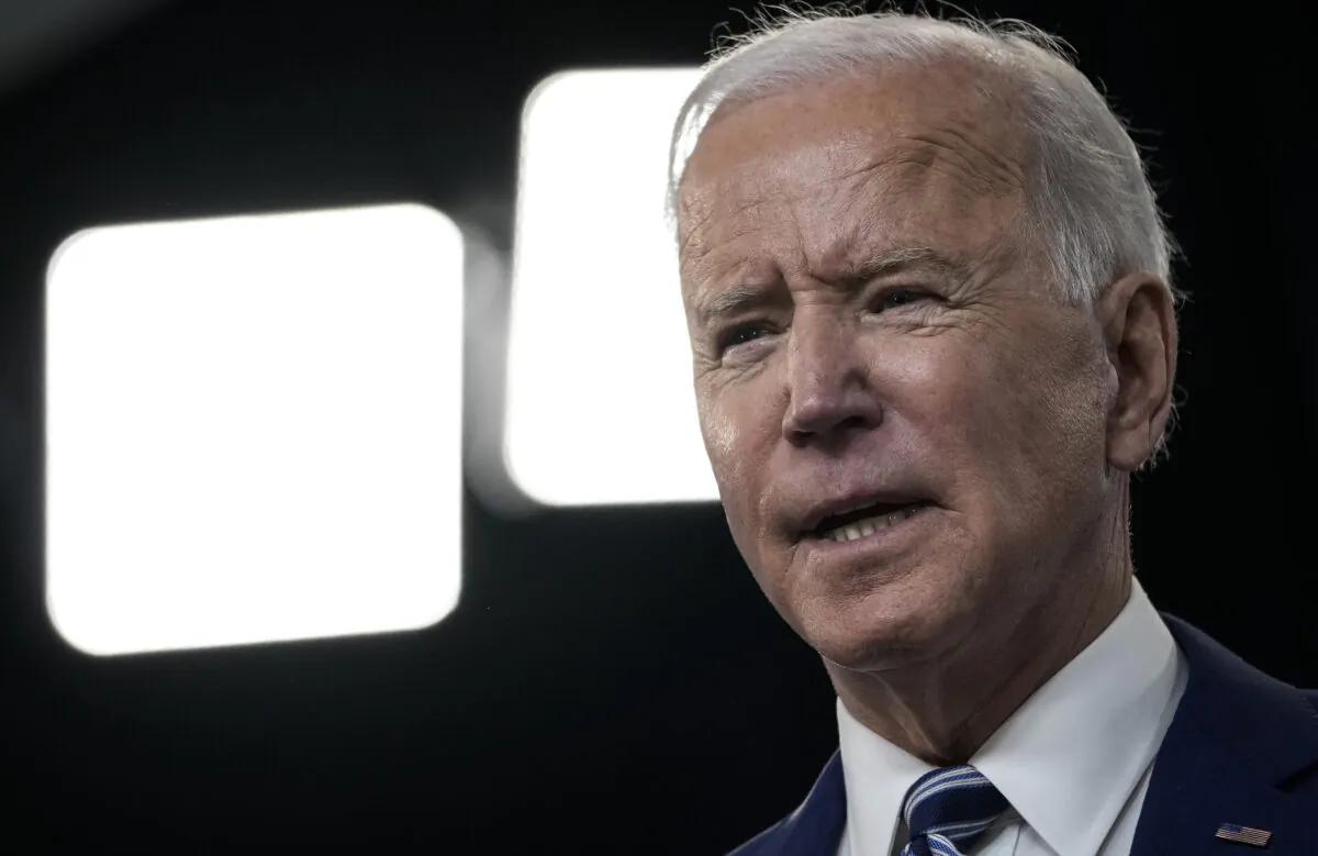President Joe Biden delivers remarks on the COVID-19 response and the state of vaccinations in the South Court Auditorium at the White House complex in Washington, on March 29, 2021. (Drew Angerer/Getty Images)
