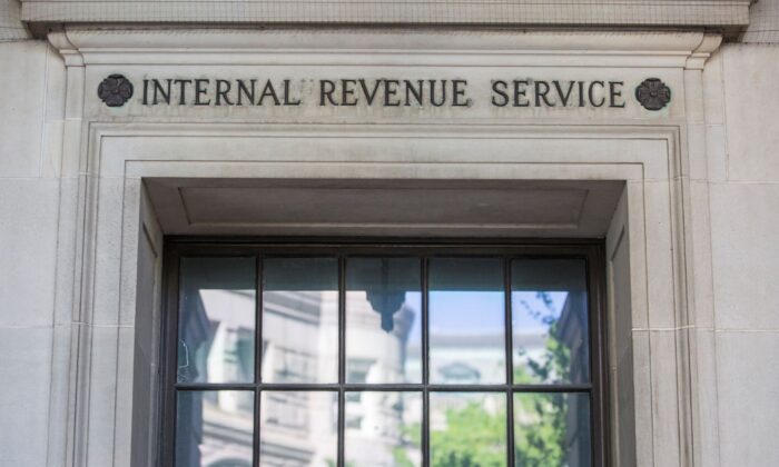 The Internal Revenue Service (IRS) building in Washington, D.C., on April 15, 2019. (Zach Gibson/Getty Images)