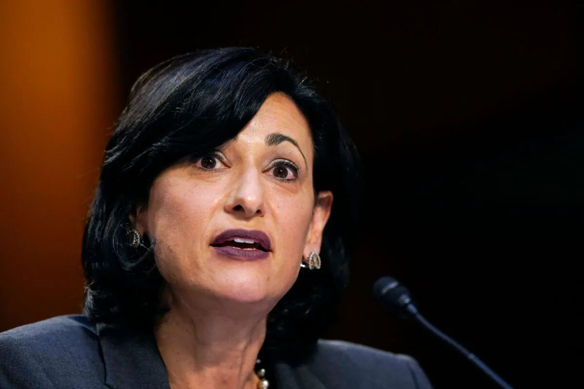 Dr. Rochelle Walensky, the director of the Centers for Disease Control and Prevention, testifies during a congressional hearing in Washington on March 18, 2021. (Susan Walsh/Pool/AFP via Getty Images)