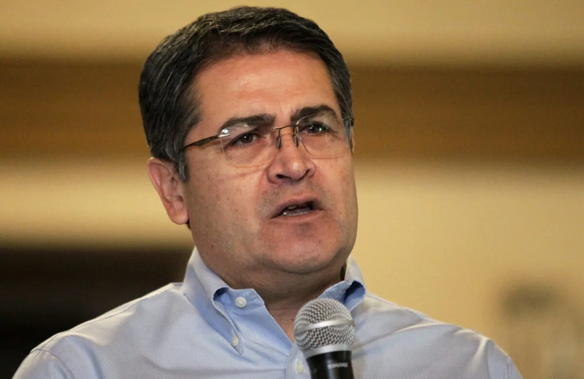 Honduran President Juan Orlando Hernandez delivers a message after his brother Juan Antonio "Tony" Hernandez was found guilty of U.S. drug trafficking, in Tegucigalpa, Honduras, on Oct. 18, 2019. (Jorge Cabrera/Reuters)