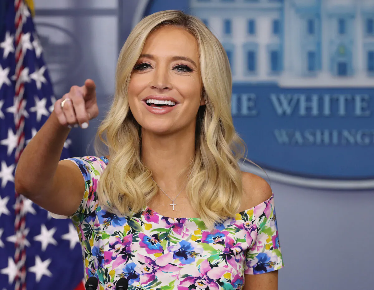 Then-White House Press Secretary Kayleigh McEnany talks to reporters at the White House, in Washington, on July 1, 2020. (Chip Somodevilla/Getty Images)