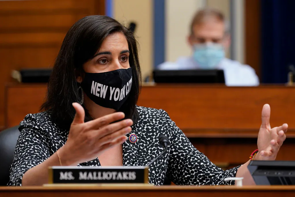 Rep. Nicole Malliotakis (R-N.Y.) speaks during a House Select Subcommittee on the Coronavirus Crisis hearing on Capitol Hill in Washington, on April 15, 2021. (Susan Walsh-Pool/Getty Images)