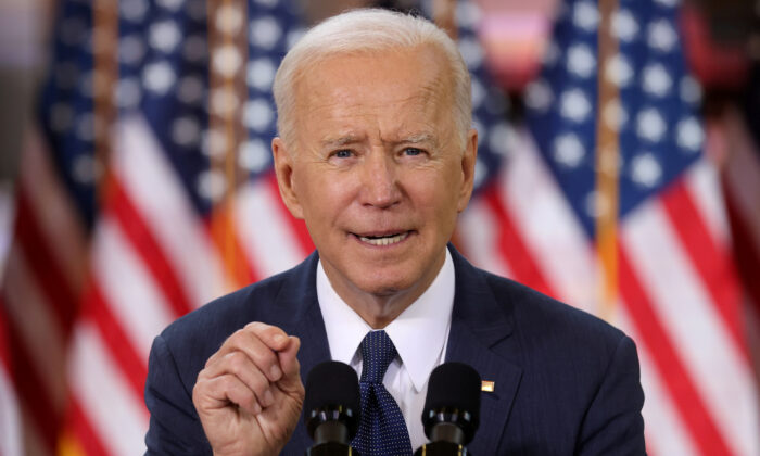 President Joe Biden speaks during an event in Pittsburgh, Pa., on March 31, 2021. (Jonathan Ernst/Reuters)