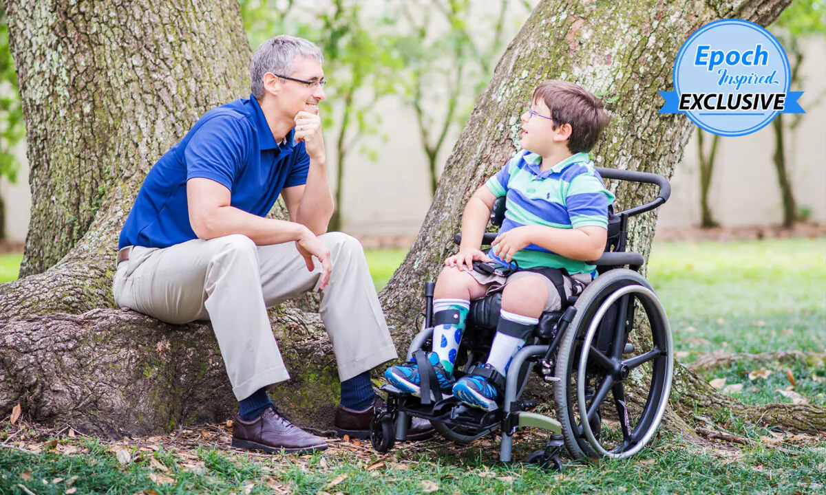 Chad Judice, an award-winning author and the director of Catechetics in the Catholic Diocese of Lafayette, Louisiana, with his son Elijah “Eli” Paul, who suffers from spina bifida. (Courtesy of Chad Judice)