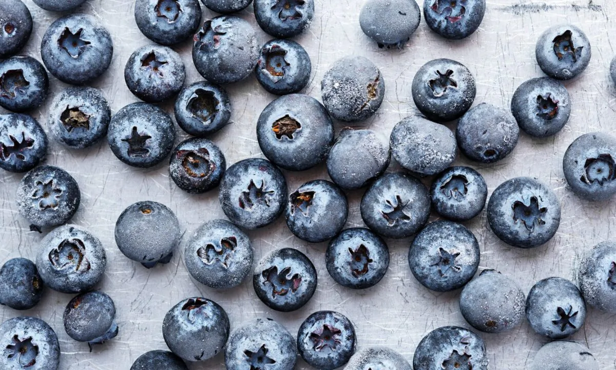 Frozen blueberries are ideal ice cubes: They get the job of cooling the drink done, then offer their soggy bodies as a sweet, tart finish. (ZOLDATOFF/shutterstock)