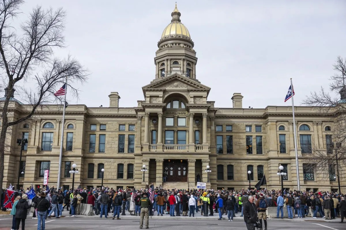 The Wyoming statehouse is seen in Cheyenne, Wyo., on Jan. 28, 2021. (Michael Ciaglo/Getty Images)