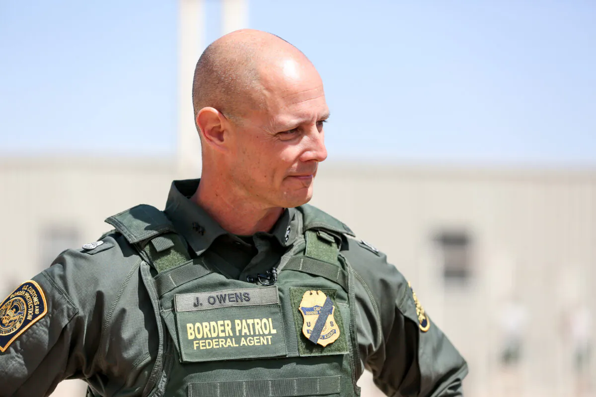 Jason Owens, chief Border Patrol agent of the Border Patrol training facility in Artesia, N.M., on April 1, 2021. (Charlotte Cuthbertson/The Epoch Times)