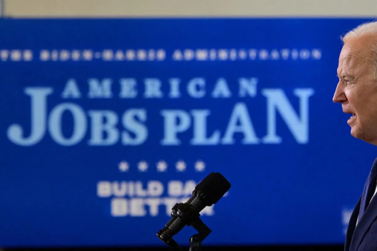 President Joe Biden speaks in Pittsburgh, on March 31, 2021. (Jim Watson/AFP via Getty Images)