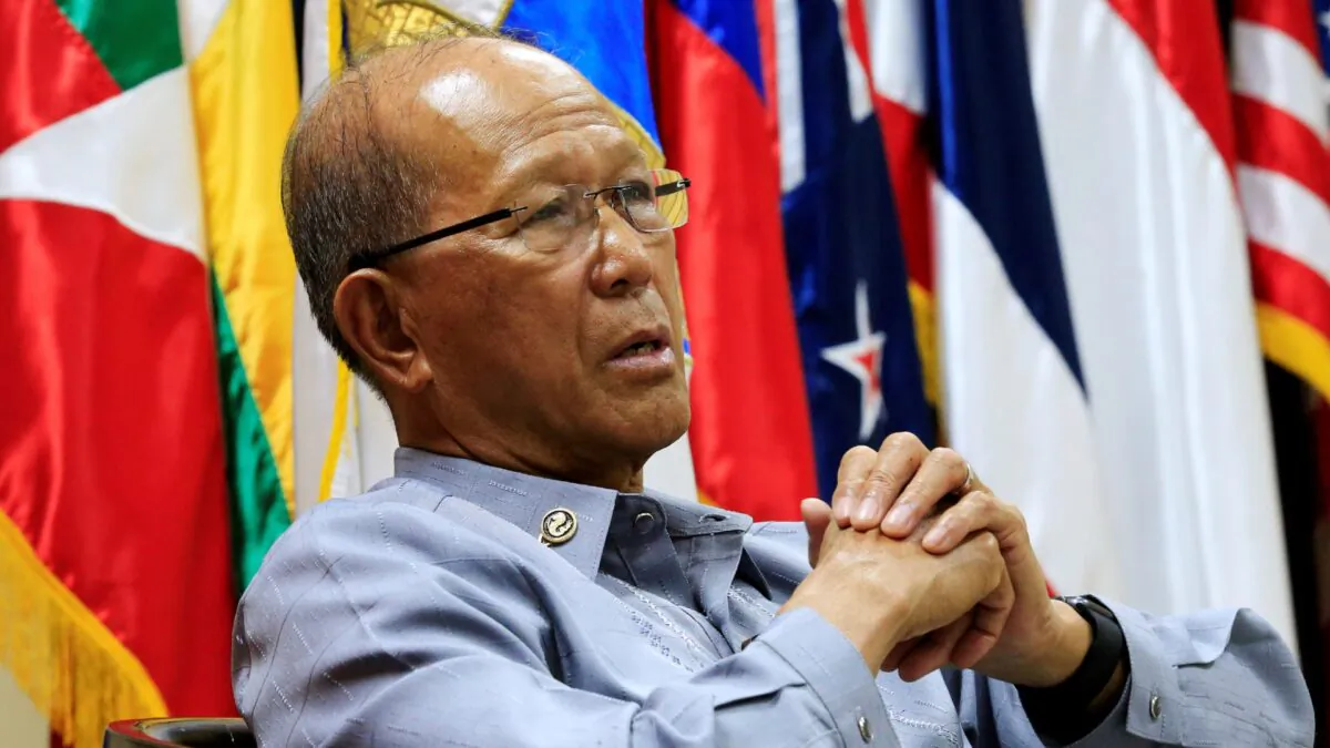 Philippine Defense Secretary Delfin Lorenzana answer questions during a Reuters interview at the military headquarters of Camp Aquinaldo in Quezon city, metro Manila, Philippines, on Feb. 9, 2017. (Romeo Ranoco/Reuters)