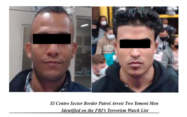 Two Yemeni men on the FBI's terror watchlist arrested by Border Patrol in separate incidents in January and March 2021. (CBP)