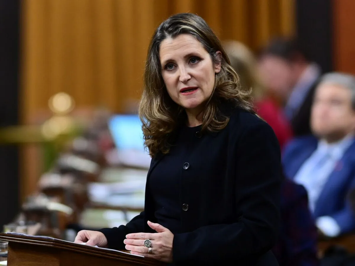 Finance Minister Chrystia Freeland delivers the 2020 fiscal update in the House of Commons on Nov. 30, 2020. (The Canadian Press/Sean Kilpatrick)

